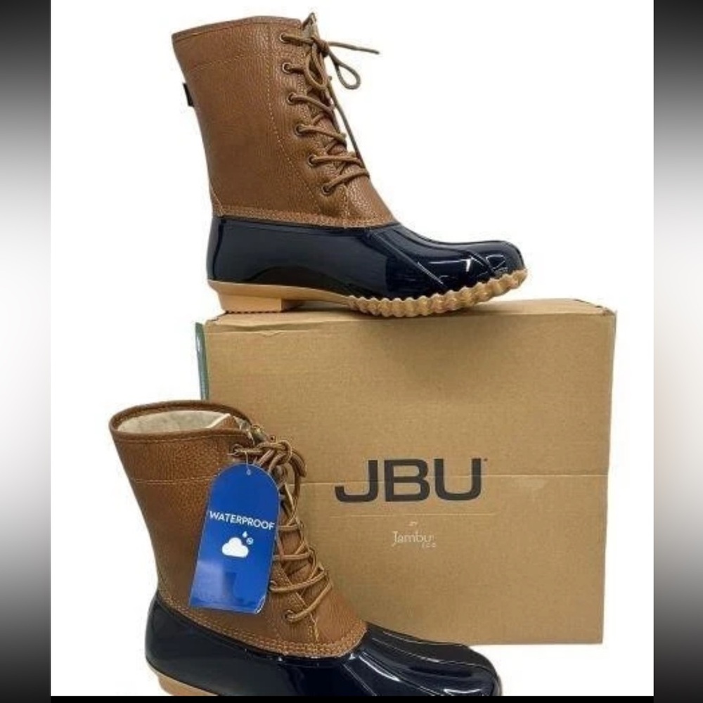 JBU Jambu Women's Maplewood Navy/Tan Waterproof Duck Boots New w/Box S